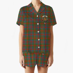 ScotsTee Shop Scottish Gow Ancient Crest Women's Short Sleeve Short Set Tartan Pyjama Set
