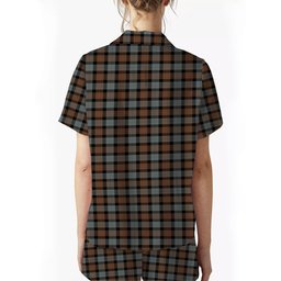 ScotsTee Shop Scottish Gunn Weathered Crest Women's Short Sleeve Short Set Tartan Pyjama Set