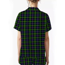 ScotsTee Shop Scottish Farquharson Modern Crest Women's Short Sleeve Short Set Tartan Pyjama Set