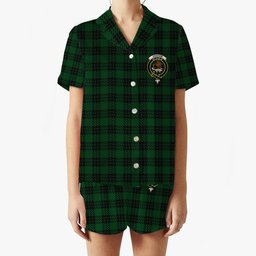 ScotsTee Shop Scottish Graham Crest Women's Short Sleeve Short Set Tartan Pyjama Set