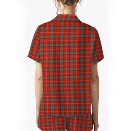 ScotsTee Shop Scottish Fraser Weathered Crest Women's Short Sleeve Short Set Tartan Pyjama Set
