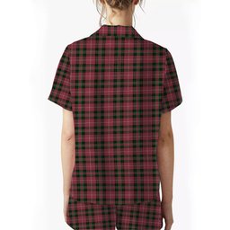 ScotsTee Shop Scottish Galbraith Maroon Ancient Crest Women's Short Sleeve Short Set Tartan Pyjama Set