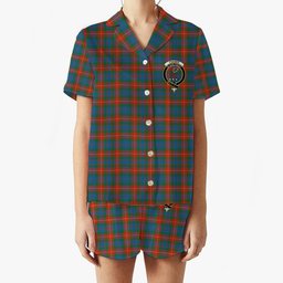 ScotsTee Shop Scottish Fraser of Lovat Ancient Crest Women's Short Sleeve Short Set Tartan Pyjama Set