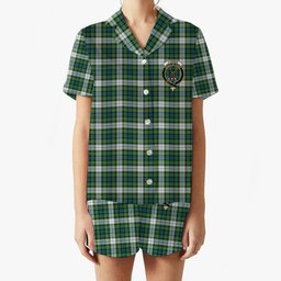 ScotsTee Shop Scottish Forbes Dress Ancient Crest Women's Short Sleeve Short Set Tartan Pyjama Set