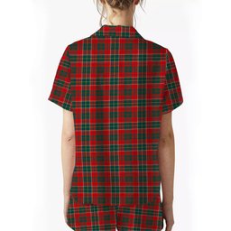 ScotsTee Shop Scottish Galbraith USA Modern Crest Women's Short Sleeve Short Set Tartan Pyjama Set