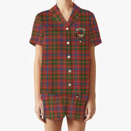 ScotsTee Shop Scottish MacDonald of Glenaladale Ancient Crest Women's Short Sleeve Short Set Tartan Pyjama Set
