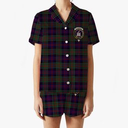ScotsTee Shop Scottish MacDonald of Clan Ranald Crest Women's Short Sleeve Short Set Tartan Pyjama Set