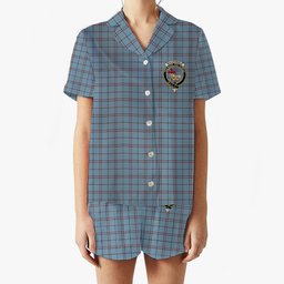 ScotsTee Shop Scottish MacDonald from Rawtenstall Crest Women's Short Sleeve Short Set Tartan Pyjama Set
