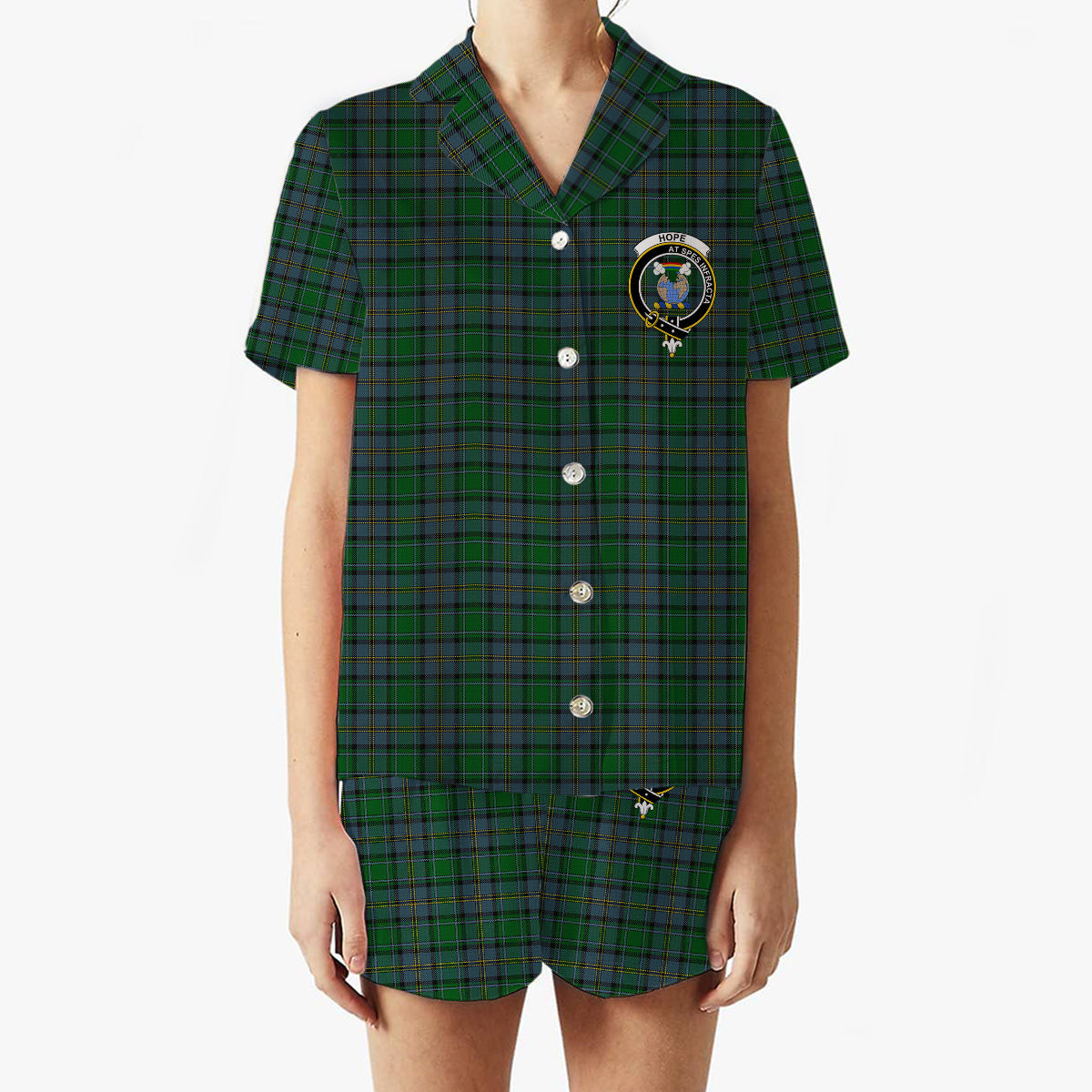 ScotsTee Shop Scottish Hope Vere Crest Women's Short Sleeve Short Set Tartan Pyjama Set