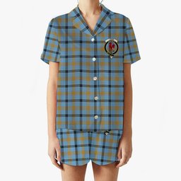 ScotsTee Shop Scottish Laing Ancient Crest Women's Short Sleeve Short Set Tartan Pyjama Set