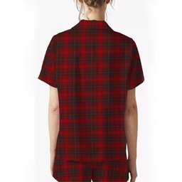 ScotsTee Shop Scottish MacDougall 1819 Crest Women's Short Sleeve Short Set Tartan Pyjama Set