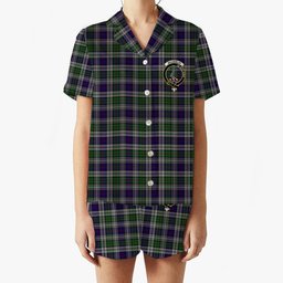 ScotsTee Shop Scottish MacKinlay Dress Crest Women's Short Sleeve Short Set Tartan Pyjama Set