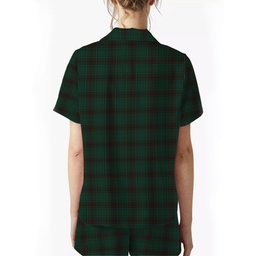 ScotsTee Shop Scottish MacGillivray Hunting Modern Crest Women's Short Sleeve Short Set Tartan Pyjama Set