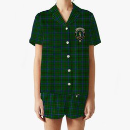 ScotsTee Shop Scottish MacKendrick Modern Crest Women's Short Sleeve Short Set Tartan Pyjama Set