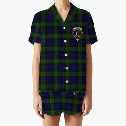 ScotsTee Shop Scottish Jamieson Crest Women's Short Sleeve Short Set Tartan Pyjama Set