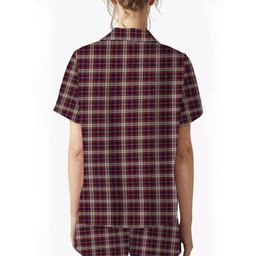 ScotsTee Shop Scottish MacFarlane Dress Crest Women's Short Sleeve Short Set Tartan Pyjama Set