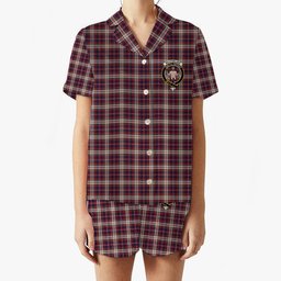 ScotsTee Shop Scottish MacFarlane Dress Crest Women's Short Sleeve Short Set Tartan Pyjama Set
