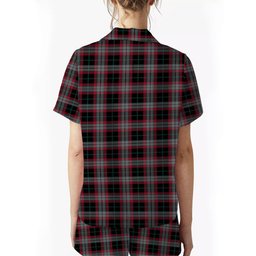 ScotsTee Shop Scottish Lindsay Hunting Modern Crest Women's Short Sleeve Short Set Tartan Pyjama Set