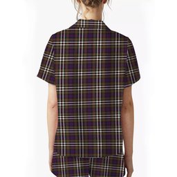 ScotsTee Shop Scottish MacDonell of Glengarry Dress Modern Crest Women's Short Sleeve Short Set Tartan Pyjama Set