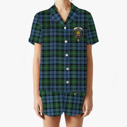 ScotsTee Shop Scottish Kerr Hunting Ancient Crest Women's Short Sleeve Short Set Tartan Pyjama Set