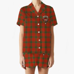 ScotsTee Shop Scottish MacDonald of Sleat Ancient Crest Women's Short Sleeve Short Set Tartan Pyjama Set