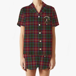 ScotsTee Shop Scottish MacCulloch Ancient Crest Women's Short Sleeve Short Set Tartan Pyjama Set