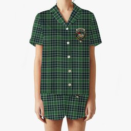 ScotsTee Shop Scottish MacDonald Lord of the Isles Hunting Modern Crest Women's Short Sleeve Short Set Tartan Pyjama Set