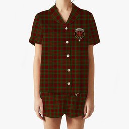 ScotsTee Shop Scottish MacDonell of Keppoch 3 Crest Women's Short Sleeve Short Set Tartan Pyjama Set