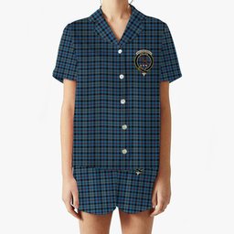 ScotsTee Shop Scottish MacCorquodale Crest Women's Short Sleeve Short Set Tartan Pyjama Set