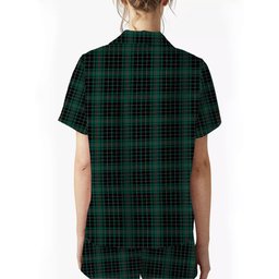 ScotsTee Shop Scottish MacAulay Hunting Modern Crest Women's Short Sleeve Short Set Tartan Pyjama Set