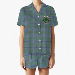 ScotsTee Shop Scottish Irvine of Glentulchan Ancient Crest Women's Short Sleeve Short Set Tartan Pyjama Set