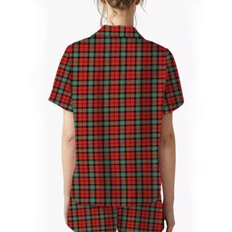 ScotsTee Shop Scottish Kerr Ancient Crest Women's Short Sleeve Short Set Tartan Pyjama Set