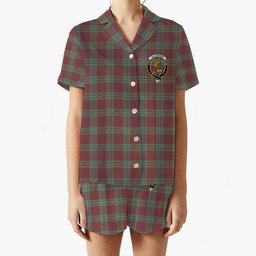 ScotsTee Shop Scottish MacGregor Hunting Ancient Crest Women's Short Sleeve Short Set Tartan Pyjama Set