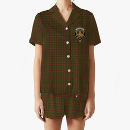 ScotsTee Shop Scottish MacGillivray Hunting Crest Women's Short Sleeve Short Set Tartan Pyjama Set