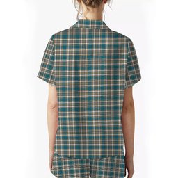 ScotsTee Shop Scottish Livingstone Dress Ancient Crest Women's Short Sleeve Short Set Tartan Pyjama Set