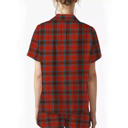 ScotsTee Shop Scottish Leslie Red Ancient Crest Women's Short Sleeve Short Set Tartan Pyjama Set