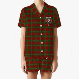 ScotsTee Shop Scottish Lennox Crest Women's Short Sleeve Short Set Tartan Pyjama Set