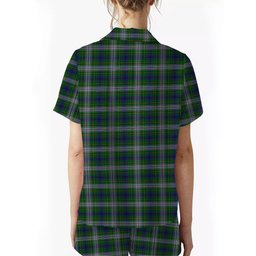 ScotsTee Shop Scottish Johnston Dress Dalgleish Crest Women's Short Sleeve Short Set Tartan Pyjama Set