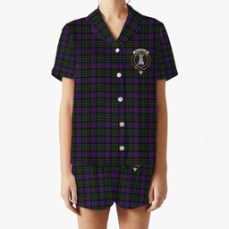 ScotsTee Shop Scottish MacCallum of Berwick Crest Women's Short Sleeve Short Set Tartan Pyjama Set