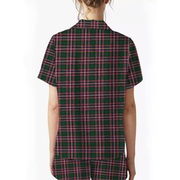 ScotsTee Shop Scottish MacFarlane Hunting Modern Crest Women's Short Sleeve Short Set Tartan Pyjama Set