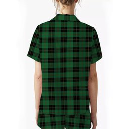 ScotsTee Shop Scottish MacArthur-Fox Hunting Ancient Crest Women's Short Sleeve Short Set Tartan Pyjama Set
