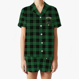 ScotsTee Shop Scottish MacArthur-Fox Hunting Ancient Crest Women's Short Sleeve Short Set Tartan Pyjama Set