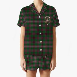 ScotsTee Shop Scottish MacFarlane Hunting Crest Women's Short Sleeve Short Set Tartan Pyjama Set