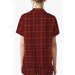 ScotsTee Shop Scottish MacKinnon 1831 Crest Women's Short Sleeve Short Set Tartan Pyjama Set