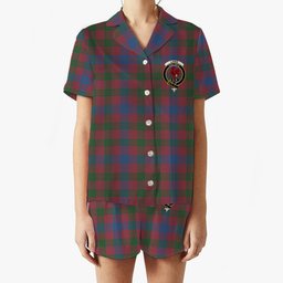 ScotsTee Shop Scottish Laing Artefact Ancient Crest Women's Short Sleeve Short Set Tartan Pyjama Set