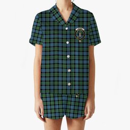 ScotsTee Shop Scottish MacKay Ancient Crest Women's Short Sleeve Short Set Tartan Pyjama Set