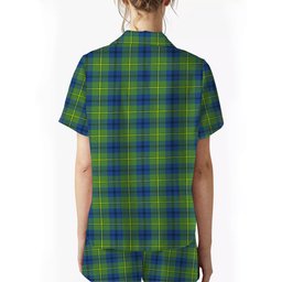 ScotsTee Shop Scottish Johnston Ancient Crest Women's Short Sleeve Short Set Tartan Pyjama Set
