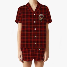 ScotsTee Shop Scottish MacDonald of Ardnamurchan Crest Women's Short Sleeve Short Set Tartan Pyjama Set