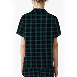 ScotsTee Shop Scottish MacKenzie Modern Crest Women's Short Sleeve Short Set Tartan Pyjama Set