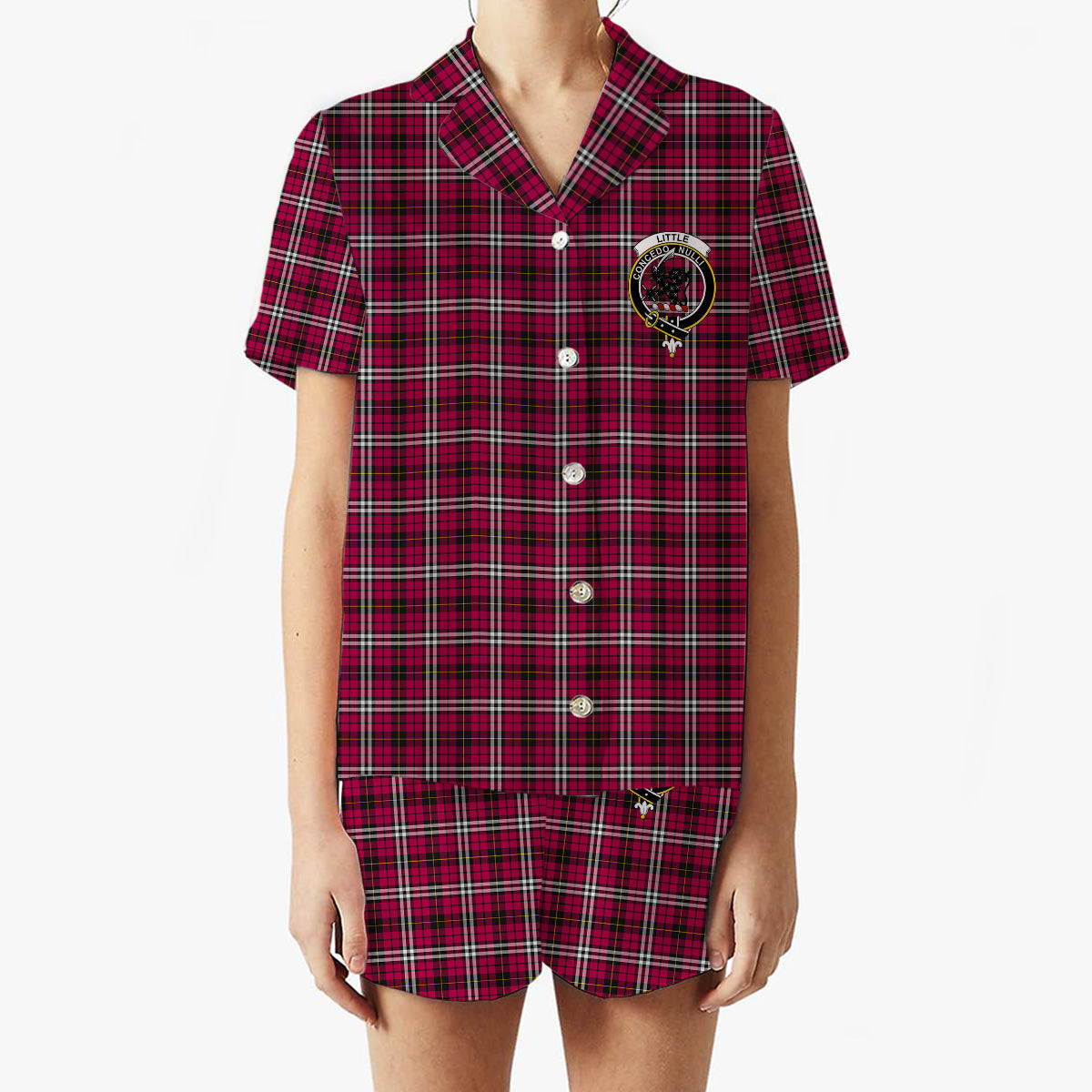 ScotsTee Shop Scottish Little Crest Women's Short Sleeve Short Set Tartan Pyjama Set